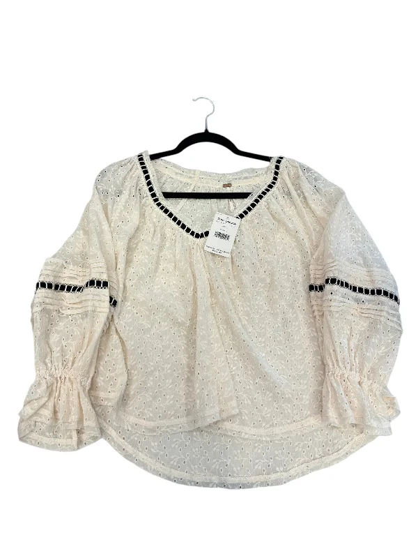 Top Long Sleeve By Free People In Cream, Size: S