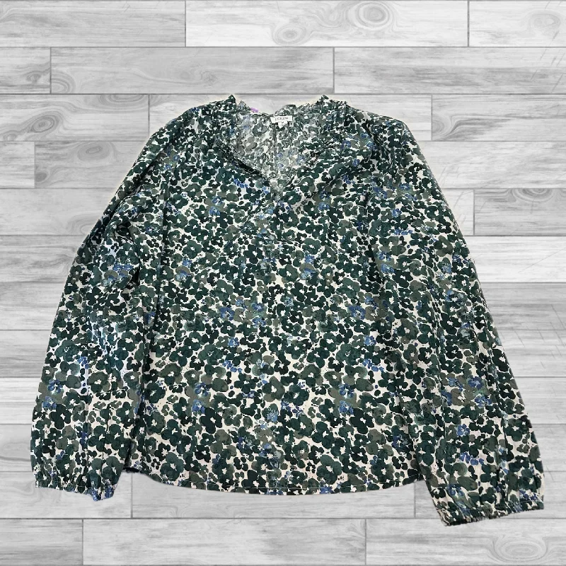 Top Long Sleeve By J. Crew In Green, Size: M