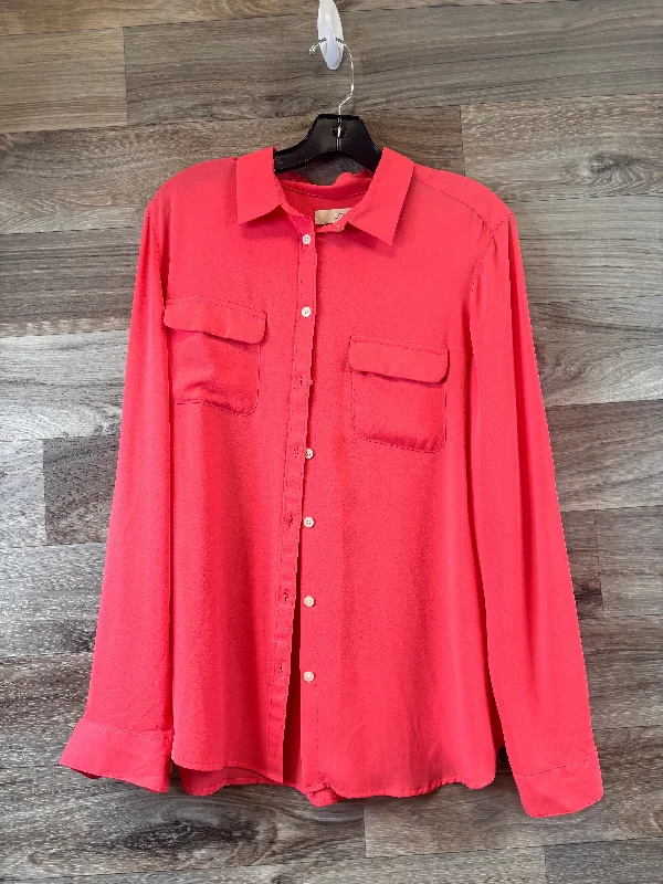 Top Long Sleeve By Loft In Orange, Size: L