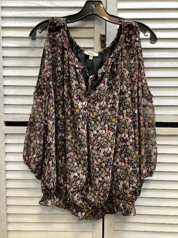 Top Long Sleeve By Max Studio In Floral Print, Size: Xl