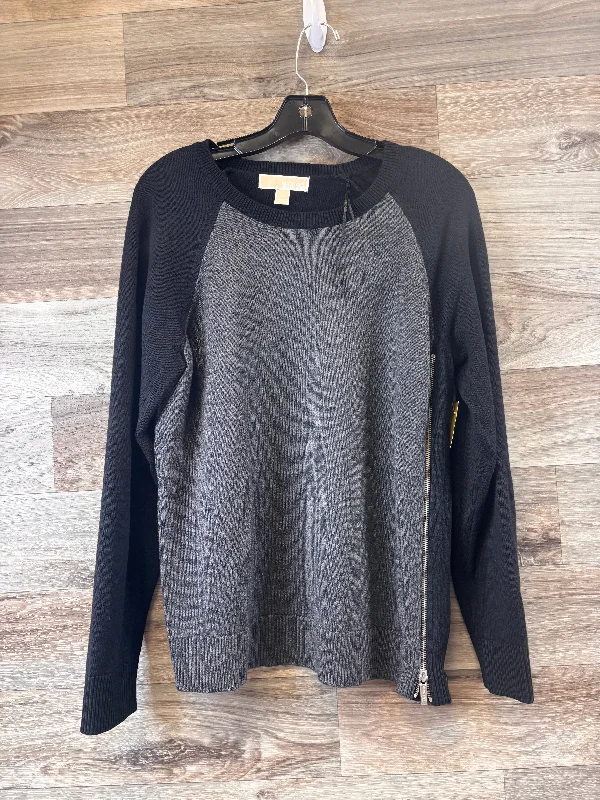 Top Long Sleeve By Michael By Michael Kors In Black & Grey, Size: M