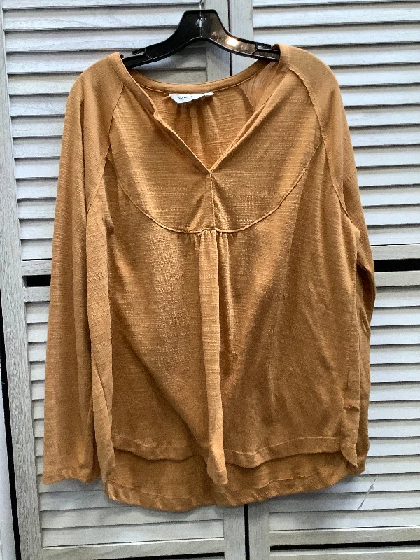 Top Long Sleeve By Sonoma In Orange, Size: Xl