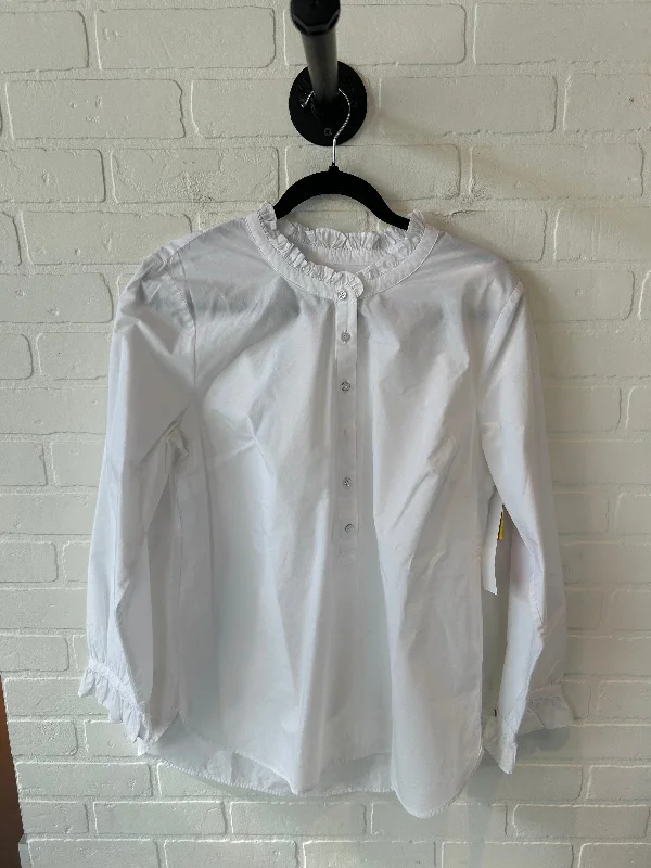 Top Long Sleeve By Talbots In White, Size: L