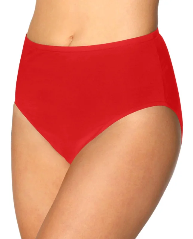 Women's Full Brief Swim Bottom In Red