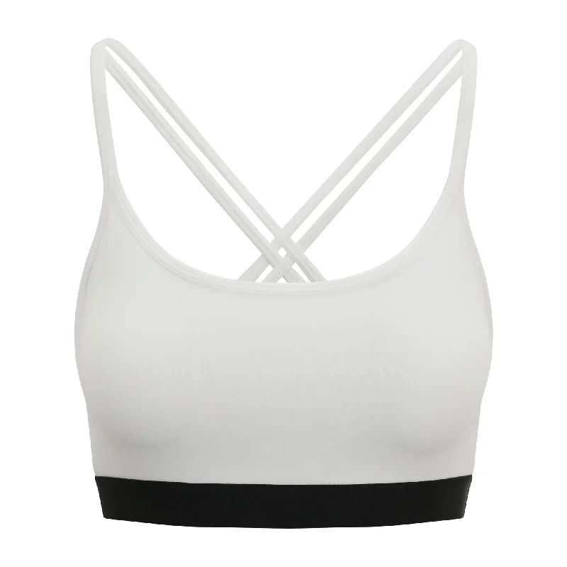 Chess Board Yoga Bra White