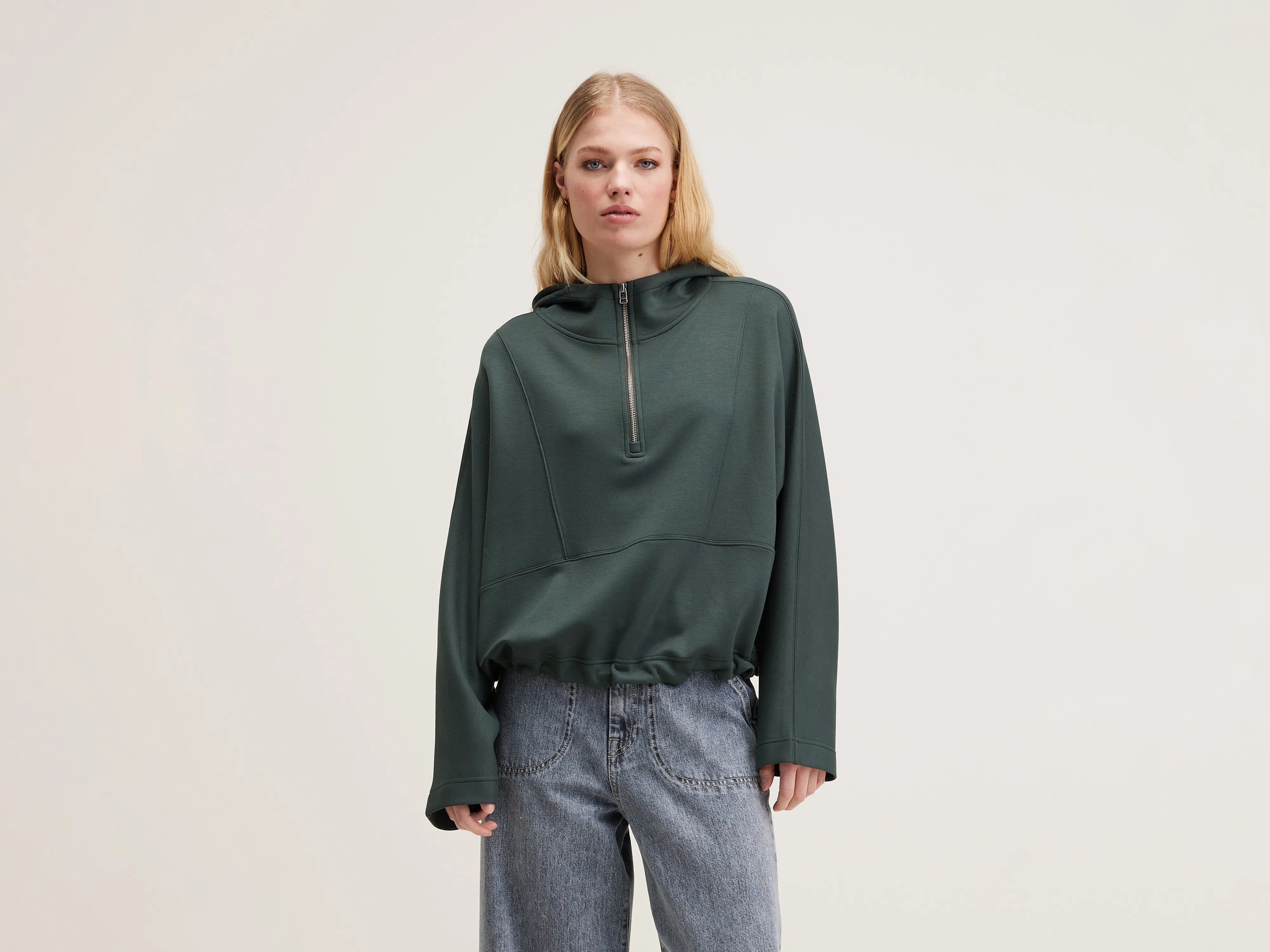 Tates wide-sleeve hoodie (242 / W / HUNTER)