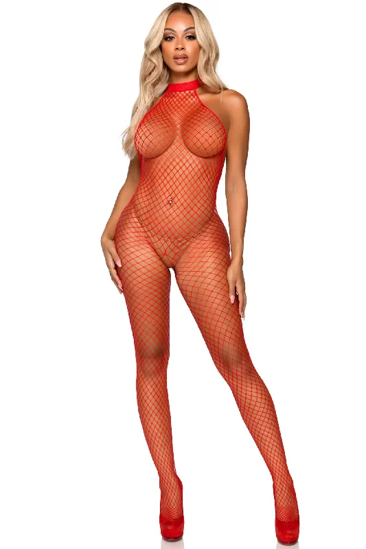 Diamond Net Halter Bodystocking