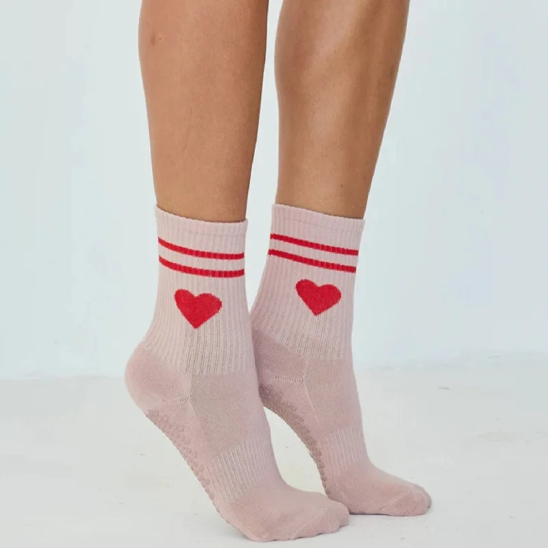 The Emmie Heart Grip Socks (Barre/Pilates)