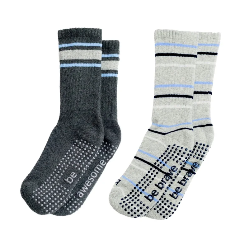 Boys 2 Pack  - Cooper Grip Crew Socks (Barre / Pilates)