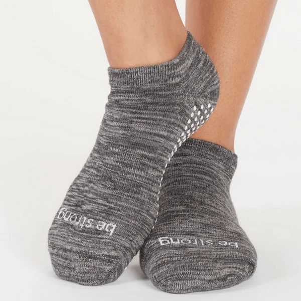 Be Strong - Marbled Ash Grip Socks (Barre / Pilates)