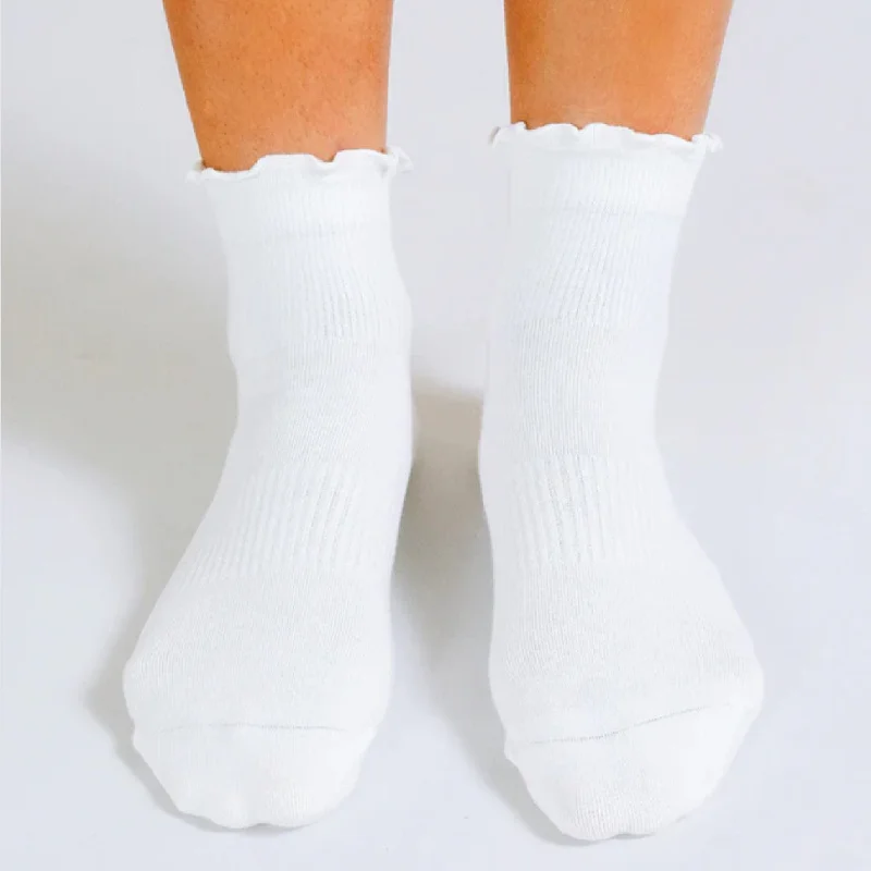 Ruffle Ankle Socks - (No Grips)