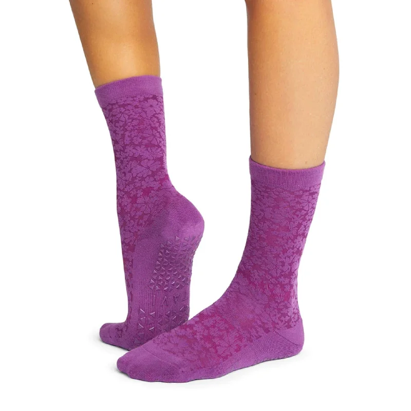 Jess Grip Socks - Violet Floral (Barre/Pilates)