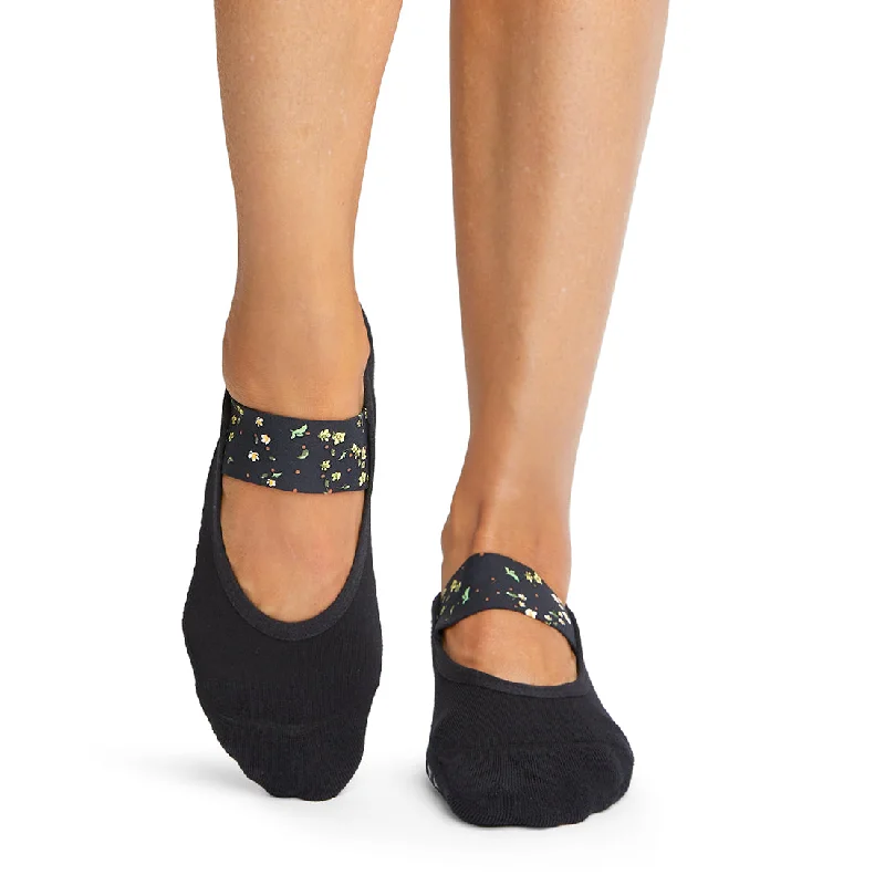 Lola Grip Socks - Ebony Flourish (Pilates / Barre)