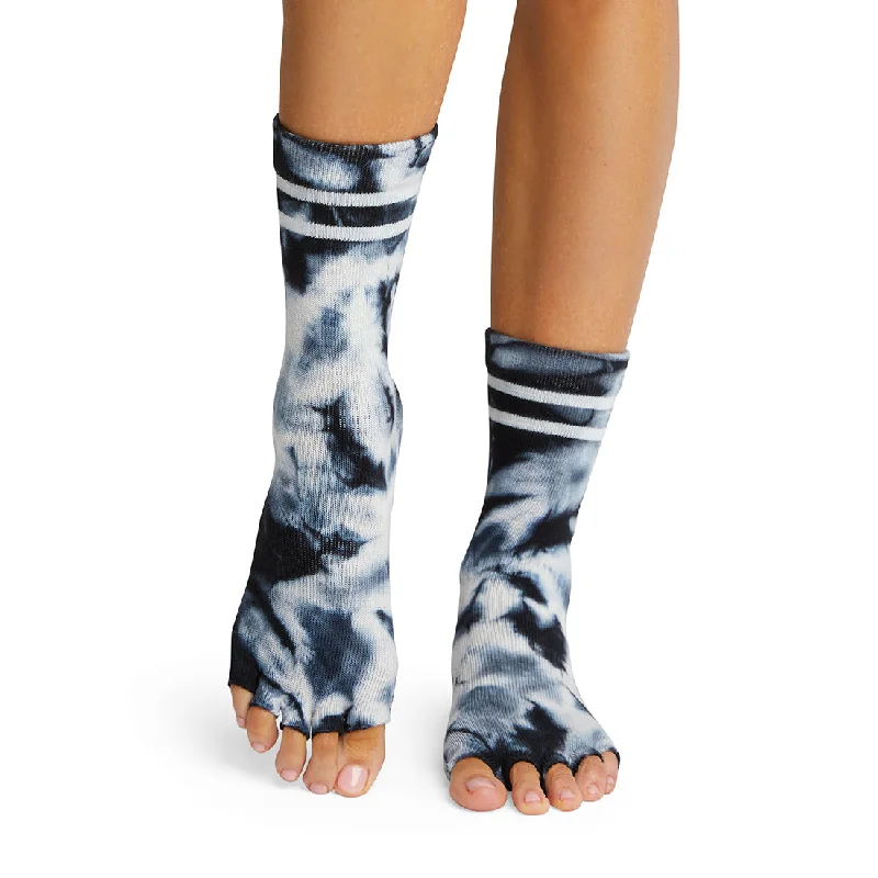 Crew Half Toe - Coconut Tie-Dye Grip Socks (Barre / Pilates)